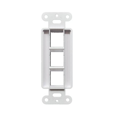 3 Port Decorator Style Wall Plate - White